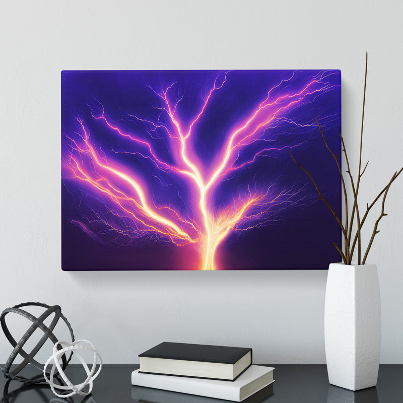 Graceful Lightning Bolt - Wrapped Canvas, 50cm H x 76cm W x 3cm D