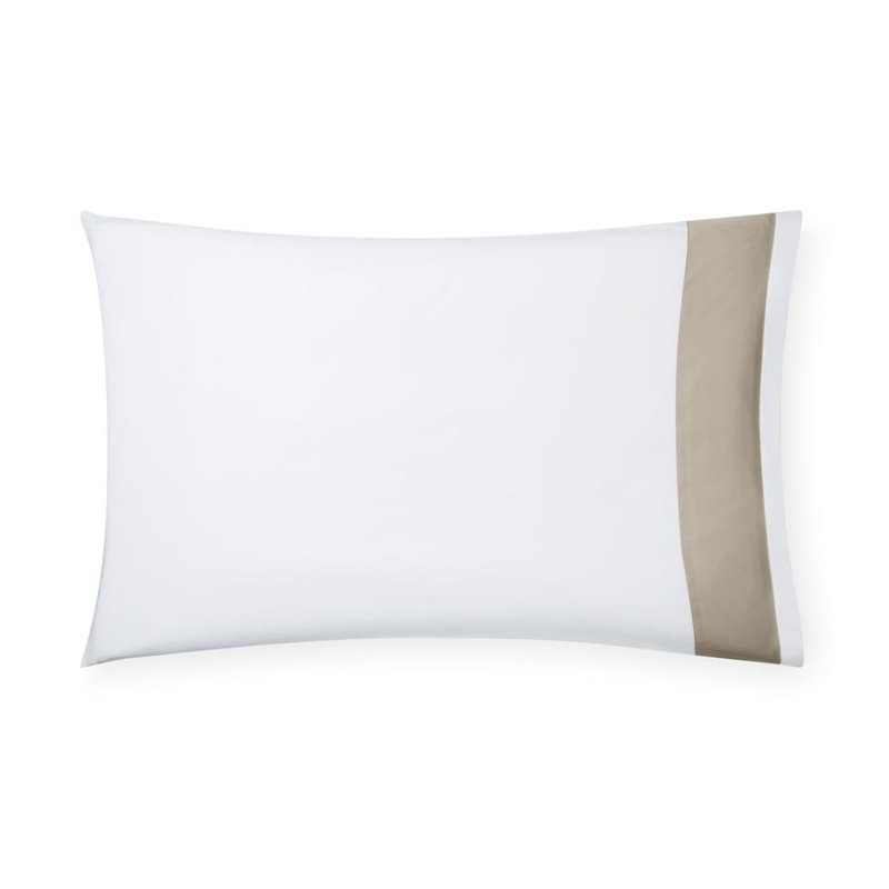 Casida Percale Pillow Case, Standard, White/Oat