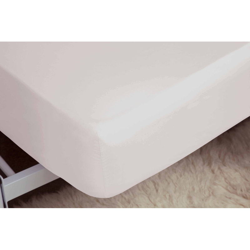 Plain Dye Brushed Cotton Flannelette Flannel Fitted Sheet, Small Double (4'), Powder Pink