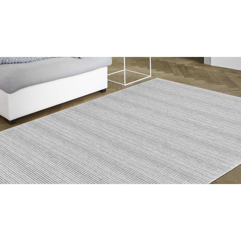 Liya Striped Wool Hand Woven Area Rug, Rectangle 240 x 230cm