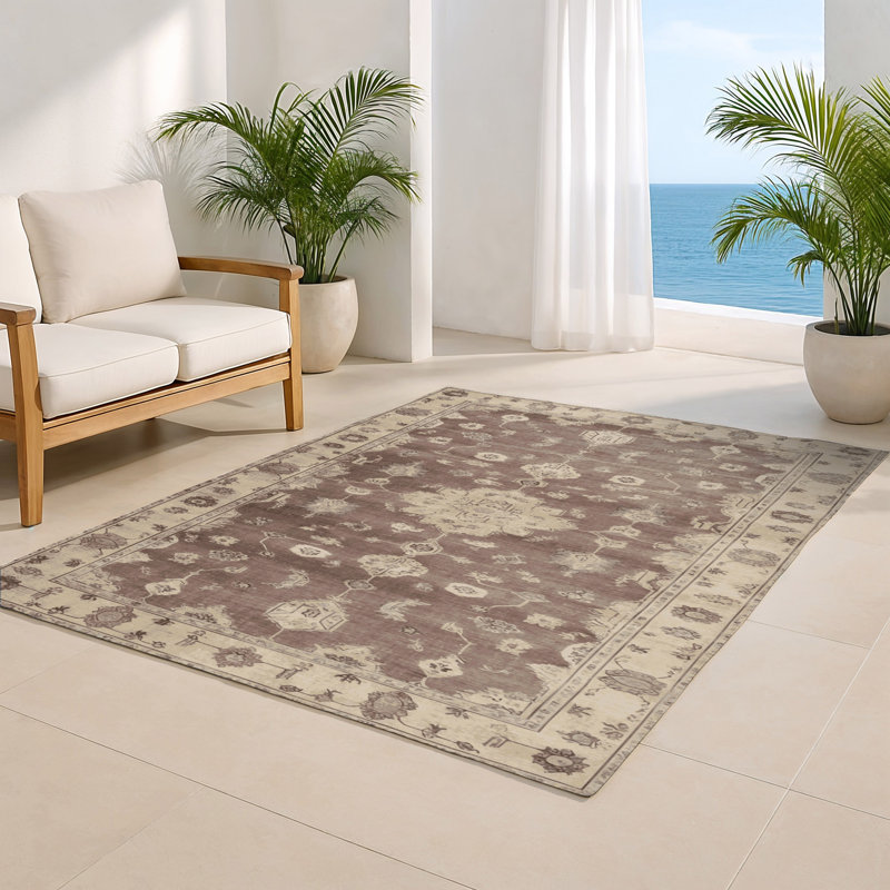 Tapis d'intérieur et d'extérieur surteint beige, Rectangle 4pi x 6 pi