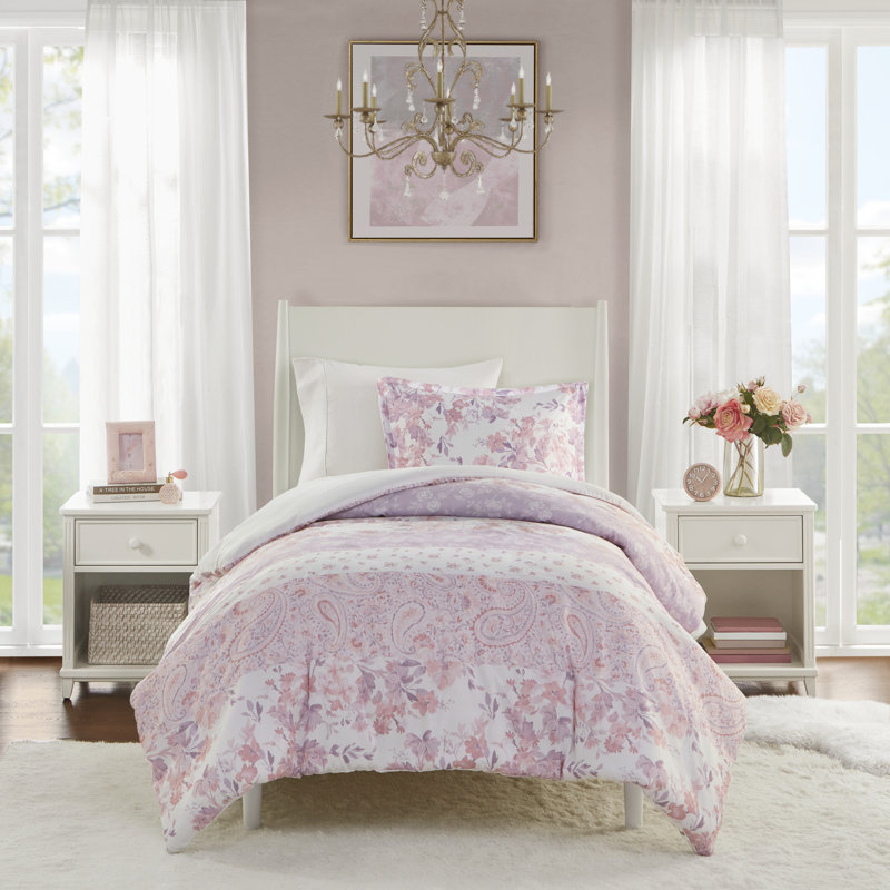 Oliena Floral Paisley Duvet Cover Set, Twin/Twin XL Duvet Cover + 1 Standard Sham