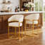 26" Modern Bar stools Set of 2,Black PU Leather Gold Metal Base,Counter Height Bar Stools.-133682347-133682351