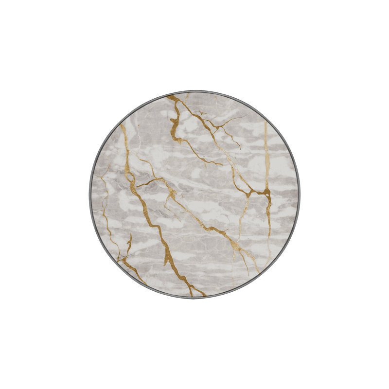 Machine Washable Gray Area Rug, Round 7'