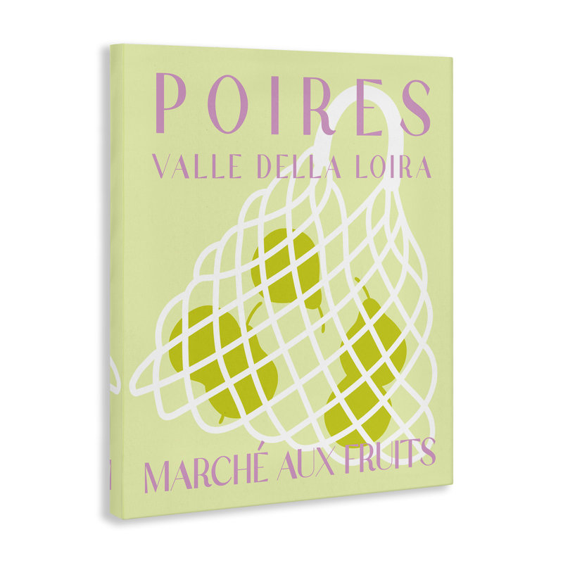Art moderne sur toile, "Modern Pear Fruit Market" par Daphne Polselli bp-877_CN, H 20 po x l 16 po