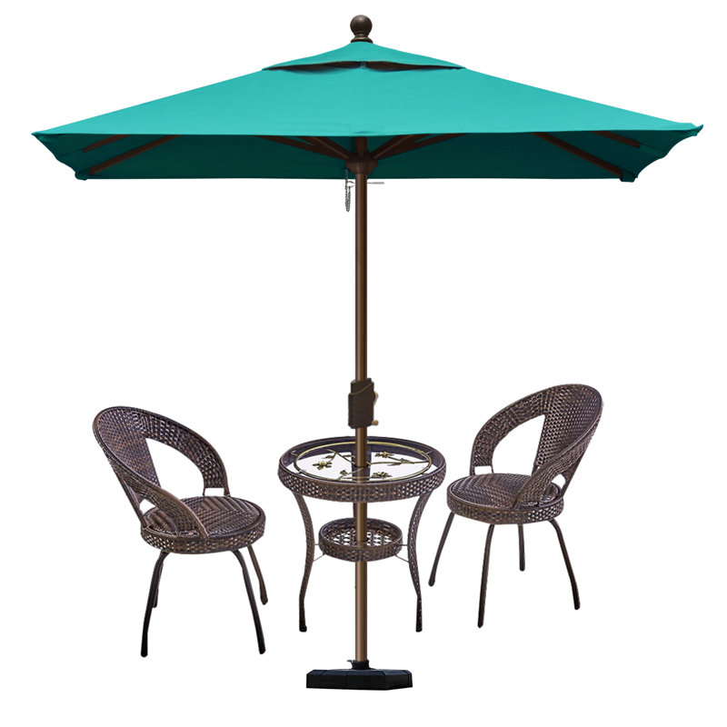 Parasol de marché carré 6 pi Nahlani, Bleu turquoise