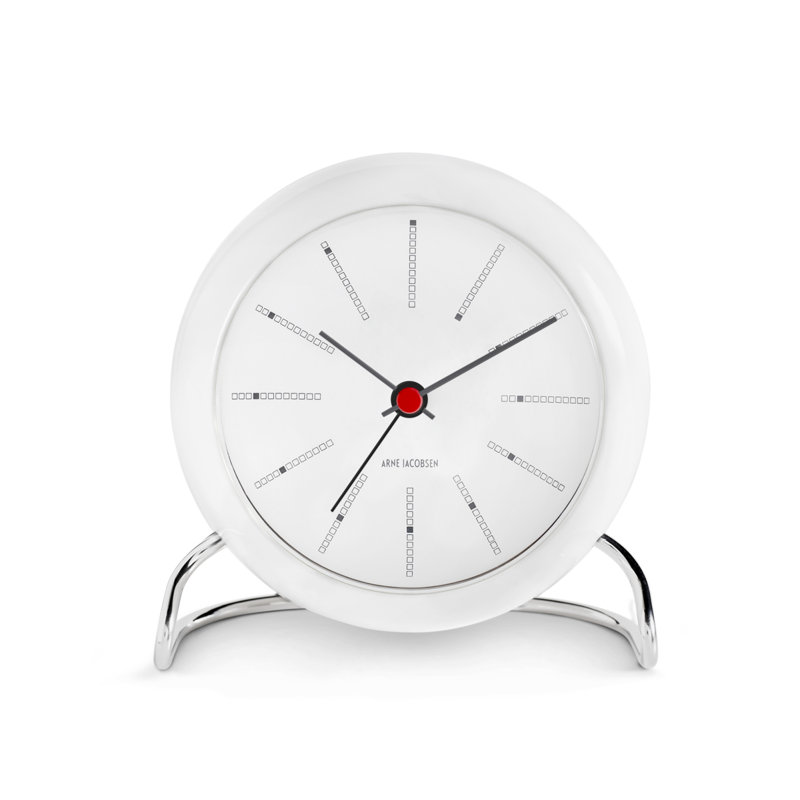 Horloge électrique Bankers, Blanc / argent