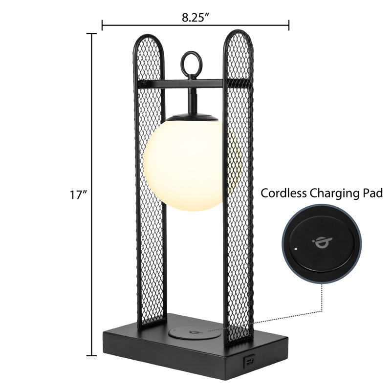 Shameka 17"H Colour Changing USB Table Bedside Lamp