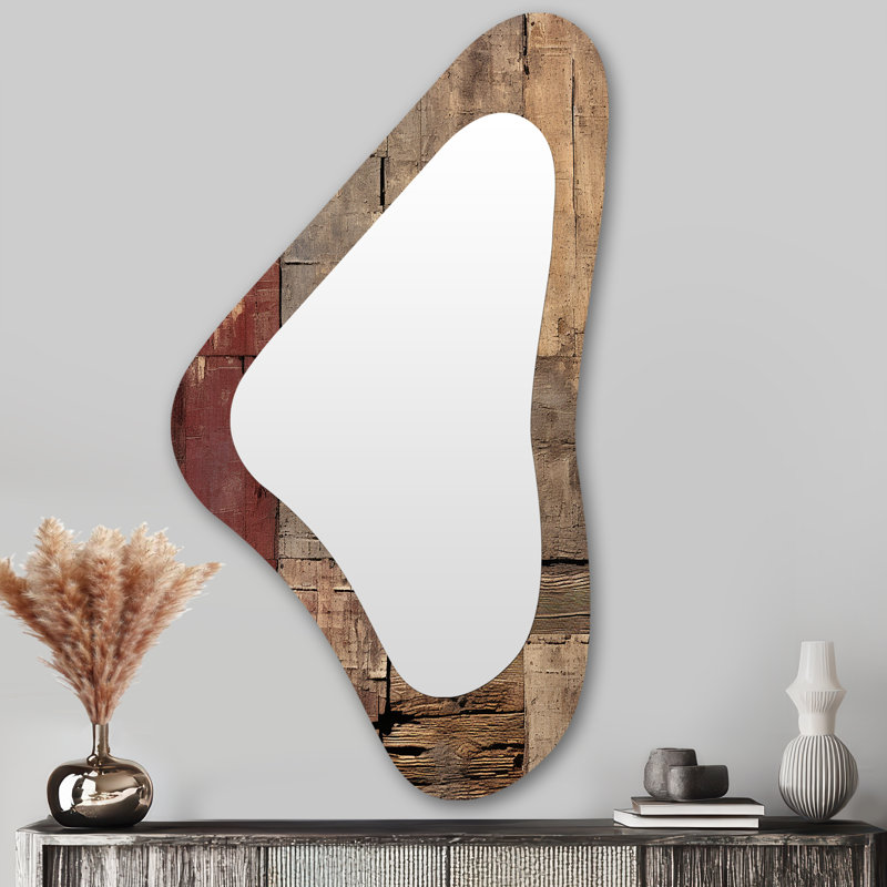 Boundless Realms Infinite Dimensions - Abstract Collages Modern Wall Mirror In Asymmetrical Shapes