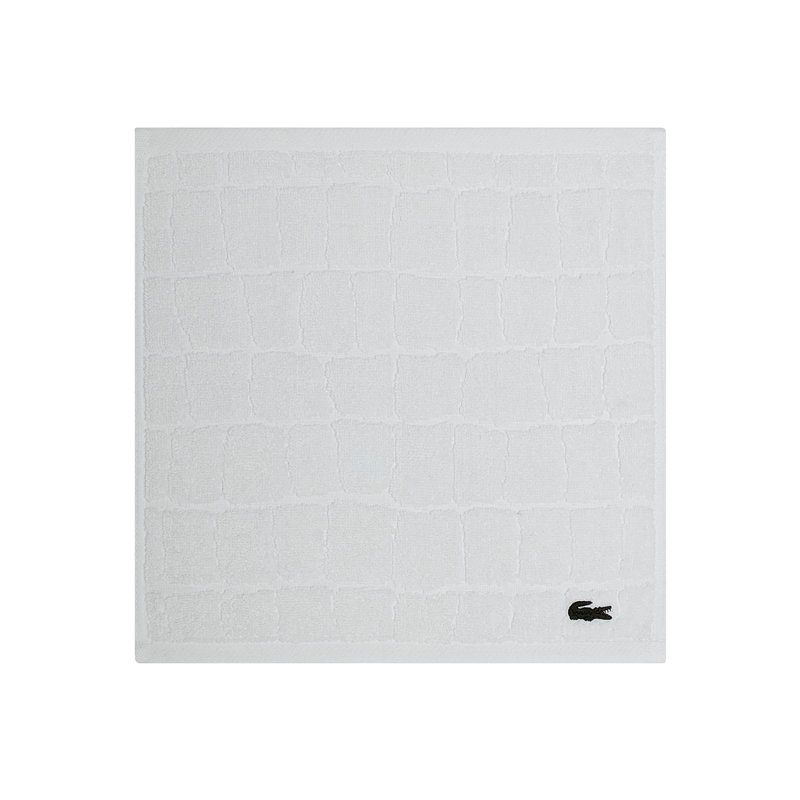 Débarbouillette 100% coton jacquard Lacoste, Blanc, Essuie-mains - 1 pièce
