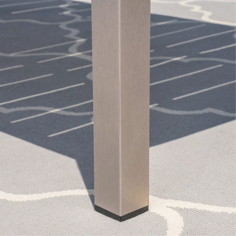 Outdoor Aluminum Dining Table With Faux Wood Top