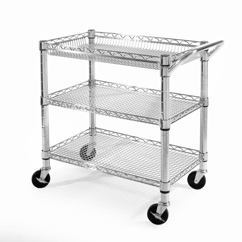 Heavy-Duty UltraZinc Steel Utility Cart with Adjustable Shelves