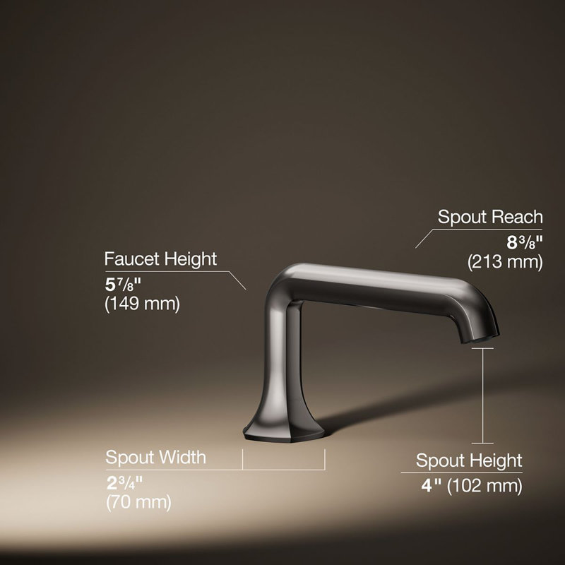 Occasion Deck-Mount Bath Spout With Straight Design, Vibrant Titanium