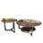 35.43''Modern Walnut Round Coffee Table Set – Nesting Tables with Hidden Storage,Full Assembly