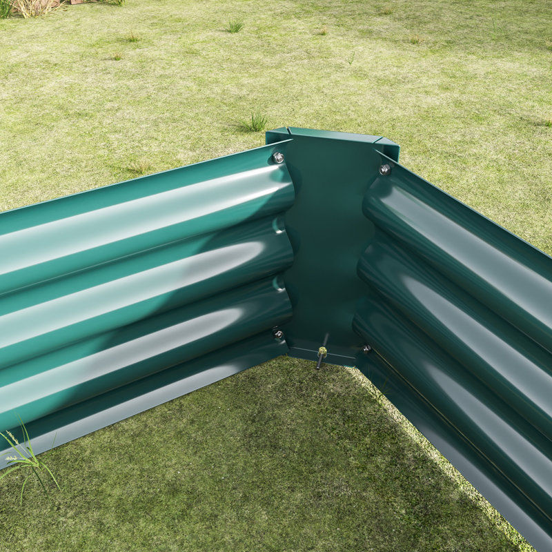 Metal Raised Planter 421Ft Rectangle Bed For Vegetables, Plants, , - Rust Herbs, Easy Assembly, Proof