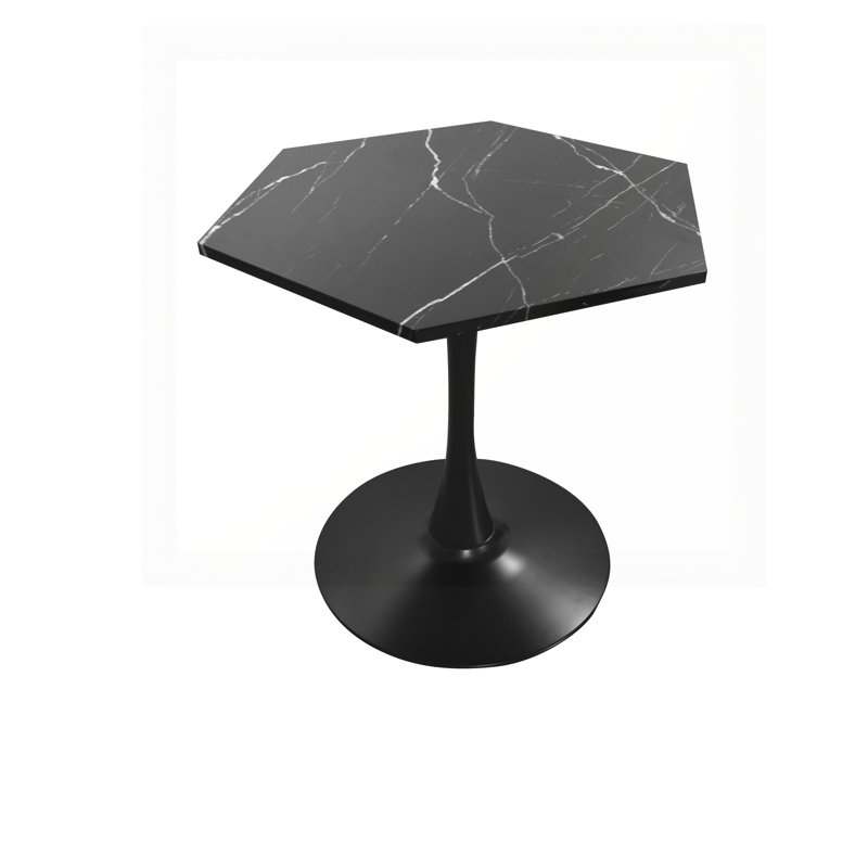 31.50"Modern Hexagonal Coffee Table, Black