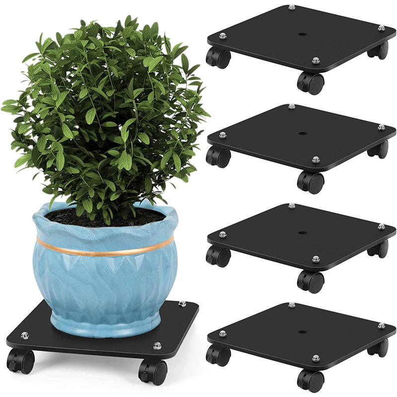 Support pour plante 4 pièces, Noir