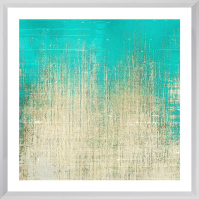 Turquoise Texture Abstract - Single Picture Frame Print
