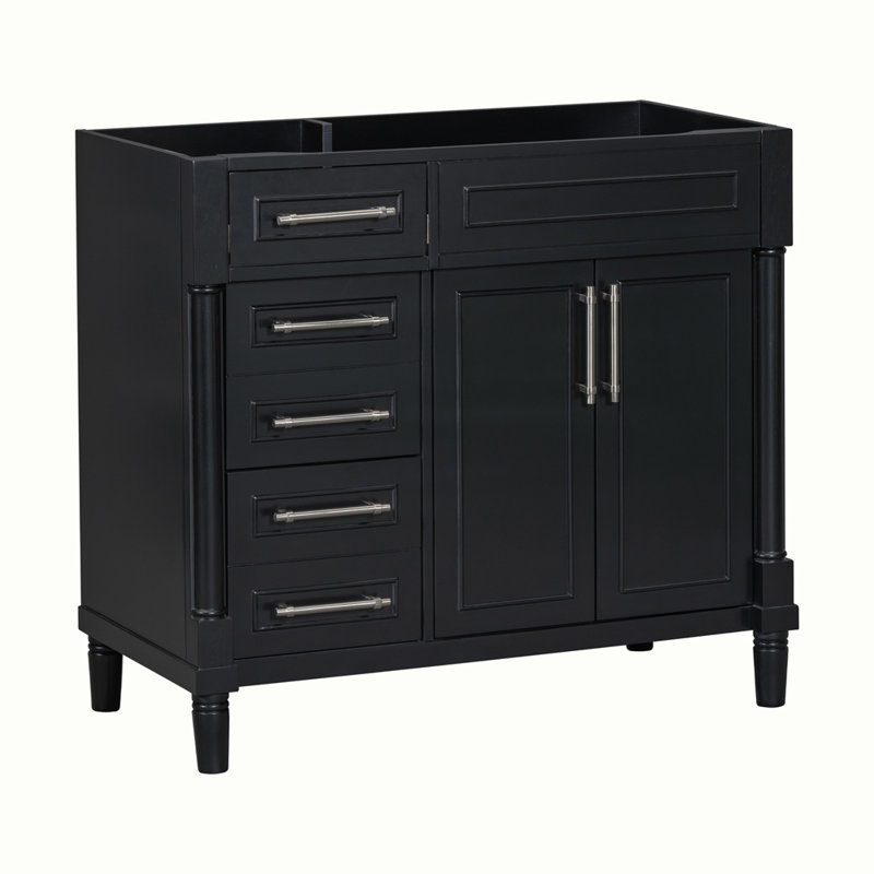 Armoire de rangement autoportante pour salle de bain avec 2 tiroirs et un tiroir basculant