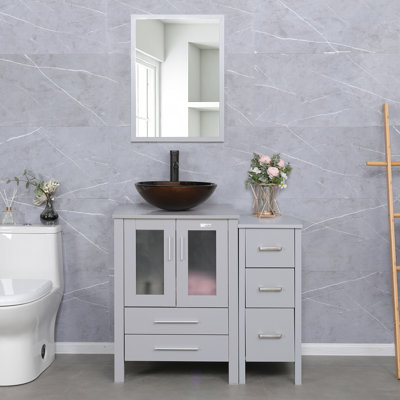 Ensemble de meuble-lavabo simple 36 "avec miroir Jumaymah
