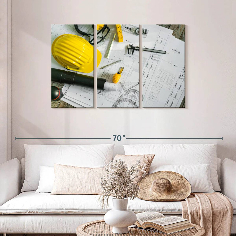 Alcaraz Drawing And Construction Tools, 28" H x 45" W