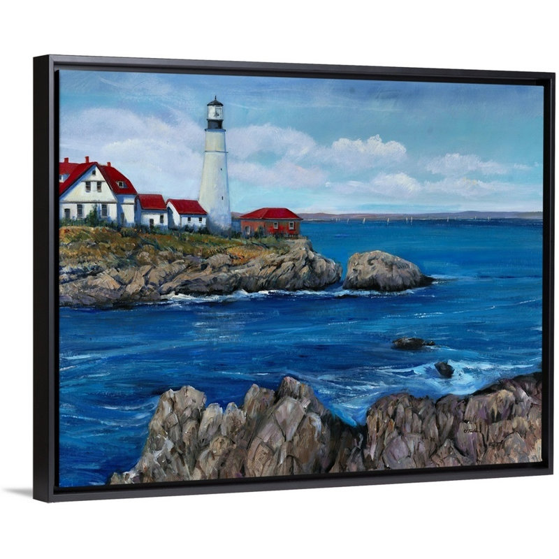 « rocky crag », peinture sur toile, H 25,7 po x l 31,7 po x p 1,75 po, Cadre flottant noir