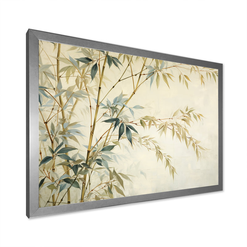 Minimalisme bambou sur toile, H 12 po x l 20 po x P 1 po, Cadre photo argenté