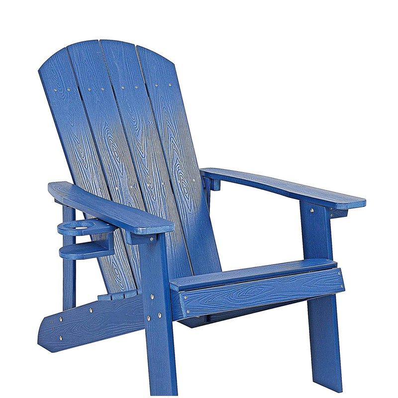 Lounge chair dark blue color, suitable for all seasons: Outdoor lounge chair, made of sturdy HIPS material, equipped with 304 stainless steel accessories.