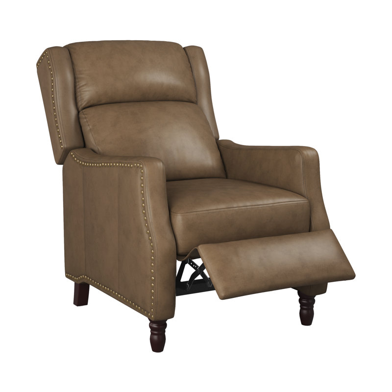Fauteuil inclinable en cuir véritable Doersten Lange, Brun grisâtre