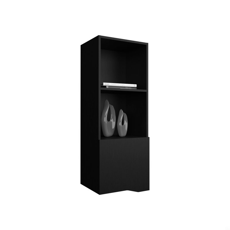Wall Cabinet 43.3" H, With 1 Door And 3 Shelves, Black