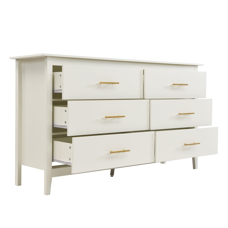MDF 6 - Drawer Rectangle Accent Chest, White
