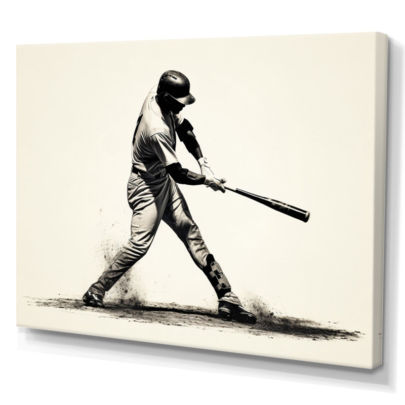 Baseball Focused Batt - Sports, reproduction d'art sur toile, H 12 po x l 20 po x P 1 po, Toile tendue