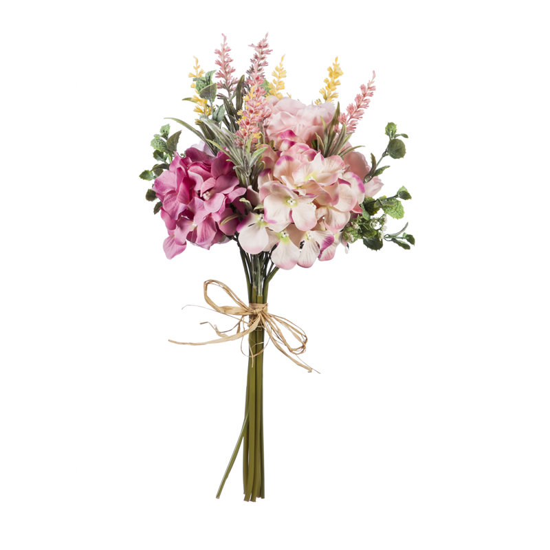 Tige mélangée roses et hortensia bouquet