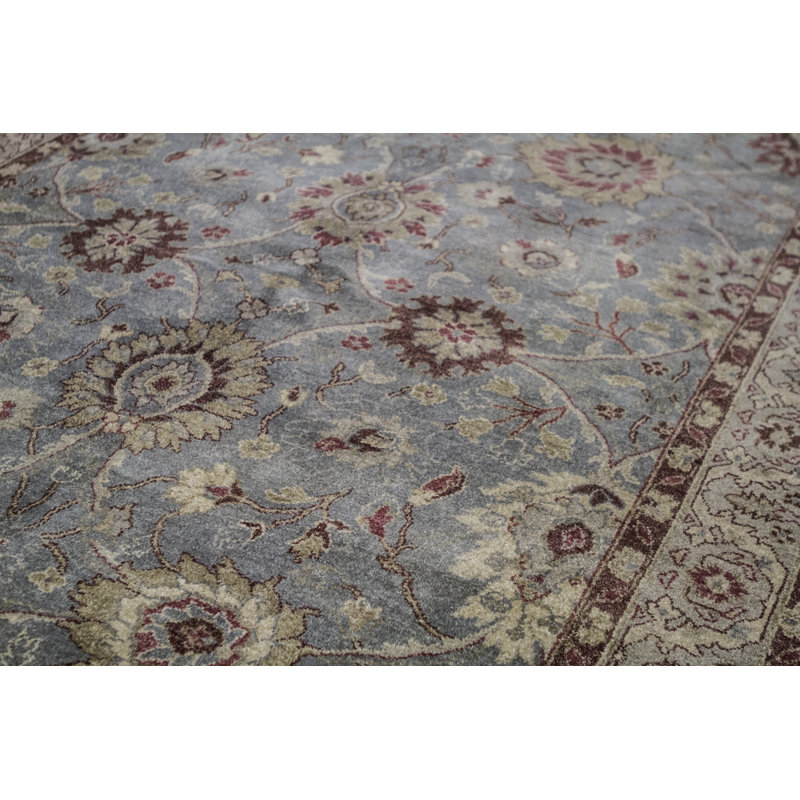 Wool Oriental Area Rug in Blue/Gray/Brown