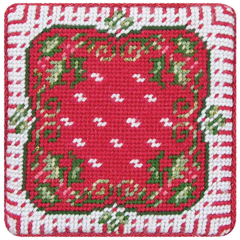 Happy Holly-Days Coaster Ensemble de sous-verres Petit Point / 4