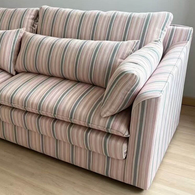Retro Pink Striped Sofa