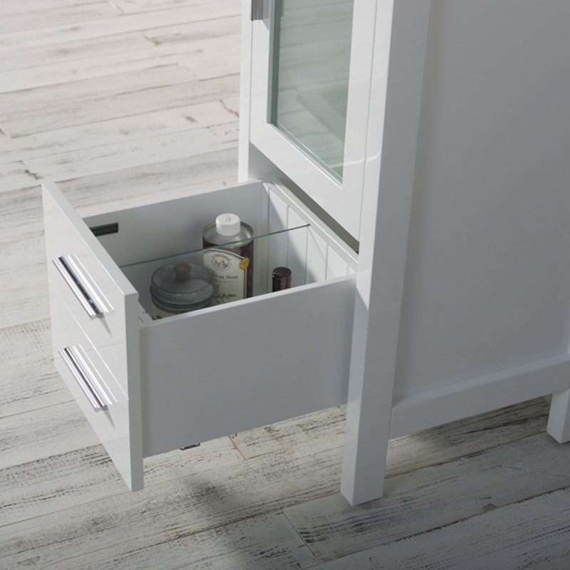 16" Single Bathroom Vanity with Sink, White