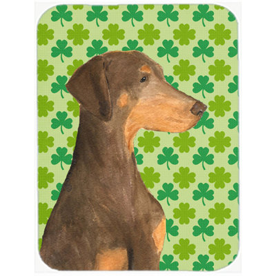 Shamrock Lucky Irish Wood Glass Cutting Board
