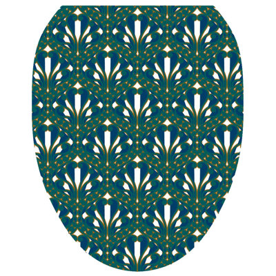 Adhésif décoratif pour siège de toilette Classic Peacock - couvercles de toilette en vinyle