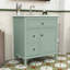 Meuble-lavabo autoportant élégant avec lavabo en céramique, rangement réglable et tiroir basculant-1945016008