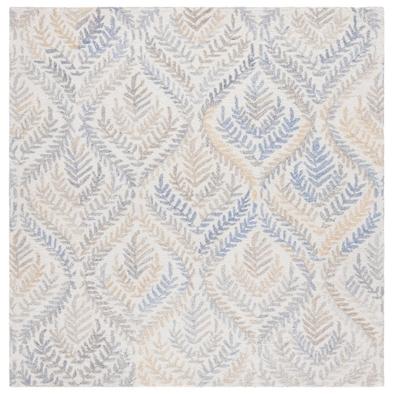Tapis beige / gris Cristionna 804, Carré 6 pi