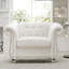 Chaise d'appoint en velours Teddy avec pieds en acrylique pour le salon