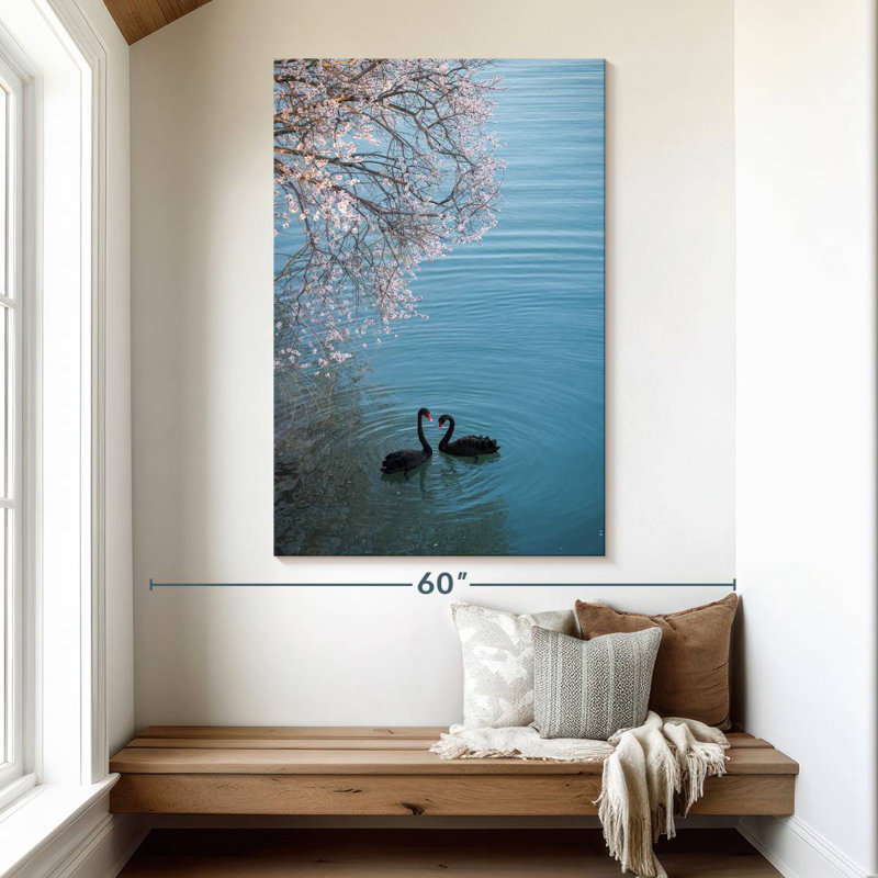 Brampt Black Swans Sakura, 51" H x 34" W