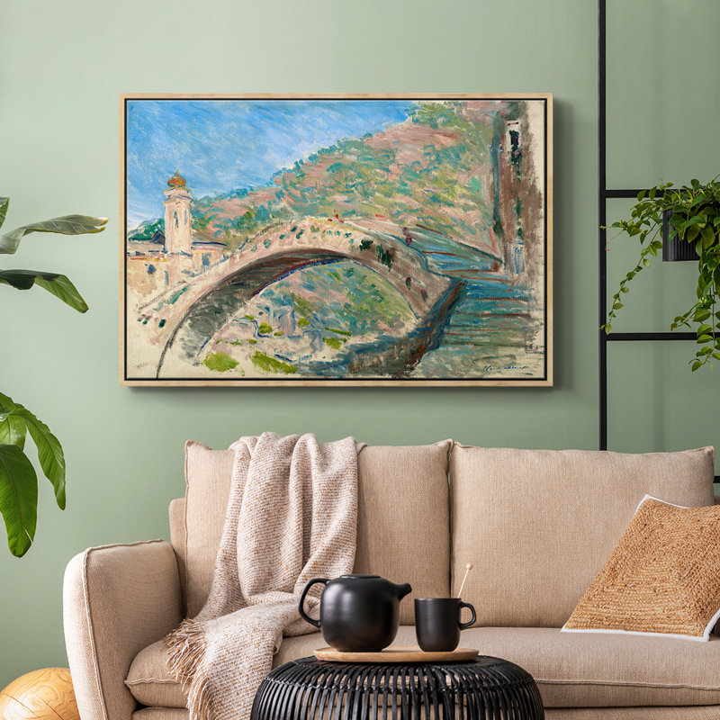 Paysage rétro-CLIV, Toile tendue, H 25 po x l 37 po x P 1,5 po