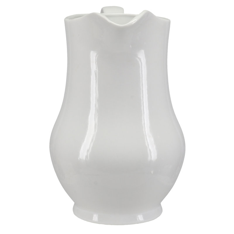 Classic White Porcelain 2-Quart Pitcher with Long Spout