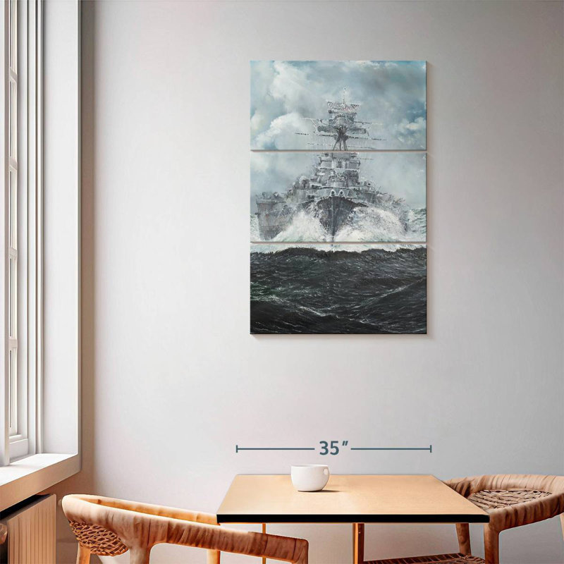 Têtes de capot Mait HMS pour Bismarck, H 57 po x l 36 po