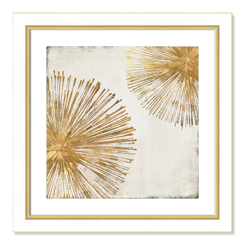Impression sur cadre photo Gold Star I, H 25,75 po x l 25,75 po x P 1,125 po, Blanc et doré