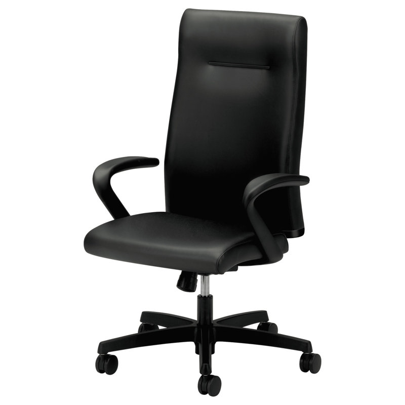 Black Leather High-Back Executive Swivel Chair