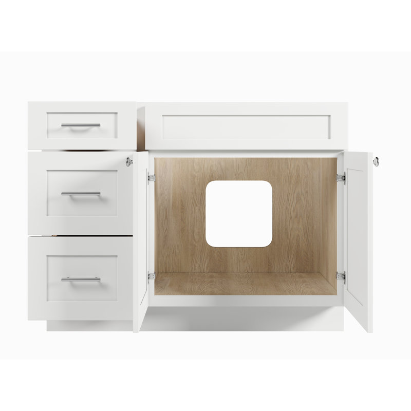 Meuble-lavabo simple 45 po avec tiroir Disar, Blanc