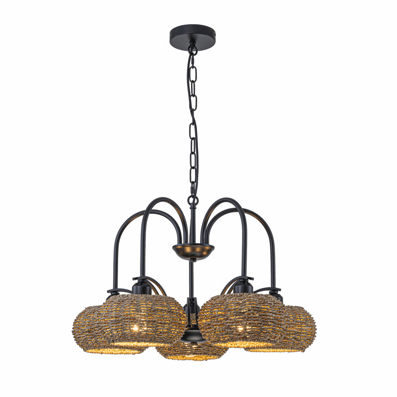 Lustre rustique Modern Farmhouse, 5, H 16 po x l 24 po x P 24 po